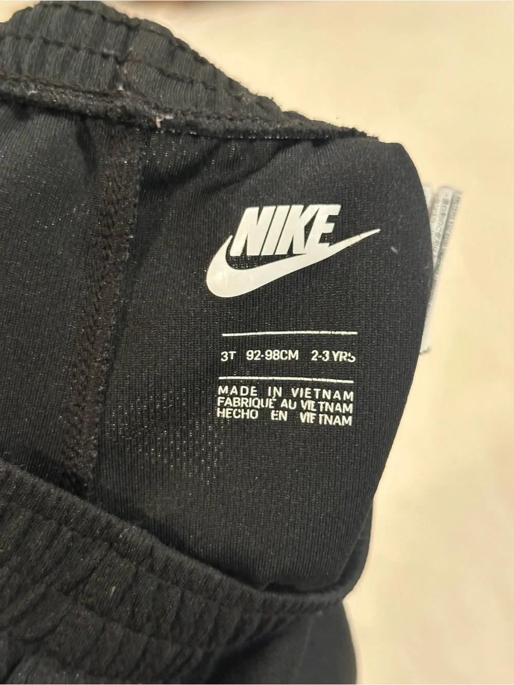 Nike Black Kids Shorts with White Swoosh